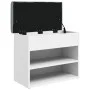 Weiße Schuhbank aus Holzwerkstoff, 62 x 32 x 50 cm von , Bänke für Hallen und Lager - Ref: Foro24-835096, Preis: 54,99 €, Rab...