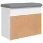 Weiße Schuhbank aus Holzwerkstoff, 62 x 32 x 50 cm von , Bänke für Hallen und Lager - Ref: Foro24-835096, Preis: 54,99 €, Rab...