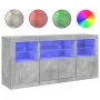 Aparador con luces LED gris hormigón 142,5x37x67 cm de , Aparadores - Ref: Foro24-3209068, Precio: 174,63 €, Descuento: %