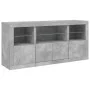 Aparador con luces LED gris hormigón 142,5x37x67 cm de , Aparadores - Ref: Foro24-3209068, Precio: 174,63 €, Descuento: %