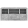 Aparador con luces LED gris hormigón 142,5x37x67 cm de , Aparadores - Ref: Foro24-3209068, Precio: 174,63 €, Descuento: %