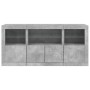 Aparador con luces LED gris hormigón 142,5x37x67 cm de , Aparadores - Ref: Foro24-3209068, Precio: 178,44 €, Descuento: %