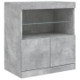Aparador con luces LED gris hormigón 142,5x37x67 cm de , Aparadores - Ref: Foro24-3209068, Precio: 178,44 €, Descuento: %