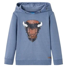 Sudadera infantil con capucha azul melange 104 de , Camisetas para niños - Ref: Foro24-13015, Precio: 13,16 €, Descuento: %