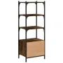 Librería 3 estantes madera ingeniería roble humo 41x30x109,5 cm de , Librerías y estanterías - Ref: Foro24-839000, Precio: 49...