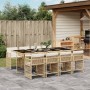 Set comedor de jardín 9 pzas con cojines ratán sintético beige en Conjuntos de jardín | Comprar online en Foru.es