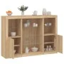 Aparador con luz LED 3 piezas madera de ingeniería roble sonoma de , Aparadores - Ref: Foro24-3209130, Precio: 198,67 €, Desc...
