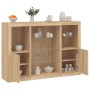 Aparador con luz LED 3 piezas madera de ingeniería roble sonoma de , Aparadores - Ref: Foro24-3209130, Precio: 201,79 €, Desc...