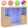 Aparador con luz LED 3 piezas madera de ingeniería roble sonoma de , Aparadores - Ref: Foro24-3209130, Precio: 198,67 €, Desc...