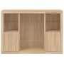 Aparador con luz LED 3 piezas madera de ingeniería roble sonoma de , Aparadores - Ref: Foro24-3209130, Precio: 201,79 €, Desc...