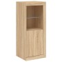 Aparador con luz LED 3 piezas madera de ingeniería roble sonoma de , Aparadores - Ref: Foro24-3209130, Precio: 201,79 €, Desc...