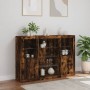 Aparador con luz LED 3 pzas madera de ingeniería roble ahumado de , Aparadores - Ref: Foro24-3209132, Precio: 206,60 €, Descu...