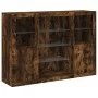Aparador con luz LED 3 pzas madera de ingeniería roble ahumado de , Aparadores - Ref: Foro24-3209132, Precio: 203,43 €, Descu...