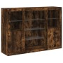 Aparador con luz LED 3 pzas madera de ingeniería roble ahumado de , Aparadores - Ref: Foro24-3209132, Precio: 206,60 €, Descu...