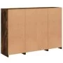 Aparador con luz LED 3 pzas madera de ingeniería roble ahumado de , Aparadores - Ref: Foro24-3209132, Precio: 203,43 €, Descu...