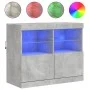 Aparador con luces LED gris hormigón 81x37x67 cm de , Aparadores - Ref: Foro24-836661, Precio: 70,58 €, Descuento: %