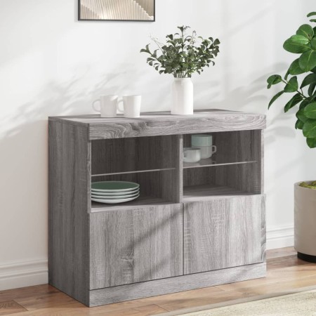 Aparador con luces LED gris Sonoma 81x37x67 cm de , Aparadores - Ref: Foro24-836663, Precio: 90,23 €, Descuento: %