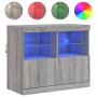 Aparador con luces LED gris Sonoma 81x37x67 cm de , Aparadores - Ref: Foro24-836663, Precio: 90,23 €, Descuento: %