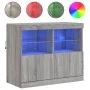 Aparador con luces LED gris Sonoma 81x37x67 cm de , Aparadores - Ref: Foro24-836663, Precio: 88,81 €, Descuento: %