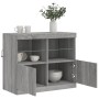 Aparador con luces LED gris Sonoma 81x37x67 cm de , Aparadores - Ref: Foro24-836663, Precio: 90,23 €, Descuento: %