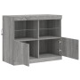 Aparador con luces LED gris Sonoma 81x37x67 cm de , Aparadores - Ref: Foro24-836663, Precio: 90,23 €, Descuento: %