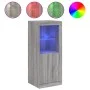 Aparador con luces LED gris Sonoma 41x37x100 cm de , Aparadores - Ref: Foro24-836649, Precio: 77,74 €, Descuento: %