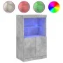 Aparador con luces LED gris hormigón 60,5x37x100 cm de , Aparadores - Ref: Foro24-836668, Precio: 73,91 €, Descuento: %