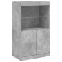 Aparador con luces LED gris hormigón 60,5x37x100 cm de , Aparadores - Ref: Foro24-836668, Precio: 75,95 €, Descuento: %