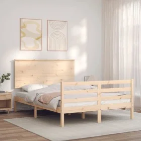 Bettgestell mit Massivholzkopfteil 140x200 cm von , Betten und Lattenroste - Ref: Foro24-3195221, Preis: 133,03 €, Rabatt: %