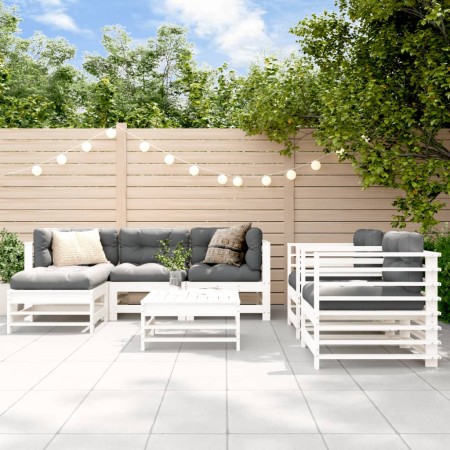 Juego de muebles de jardín 7 pzas madera maciza de pino blanco de , Conjuntos de jardín - Ref: Foro24-3186236, Precio: 493,52...
