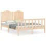 Doppelbettgestell mit Kopfteil aus Massivholz von , Betten und Lattenroste - Ref: Foro24-3192271, Preis: 166,13 €, Rabatt: %