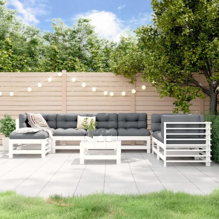 Juego de muebles de jardín 8 piezas madera maciza pino blanco de , Conjuntos de jardín - Ref: Foro24-3186579, Precio: 526,76 ...