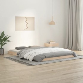 Estructura de cama madera maciza de pino 140x200 cm de , Camas y somieres - Ref: Foro24-823444, Precio: 95,95 €, Descuento: %