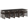 Set comedor de jardín 11 pzas y cojines ratán sintético marrón en Conjuntos de jardín | Comprar online en Foru.es