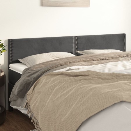 Cabeceros 2 unidades de terciopelo gris oscuro 80x5x78/88 cm de , Cabeceros y pies de cama - Ref: Foro24-345959, Precio: 55,4...
