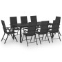 Juego de comedor para jardín 9 piezas negro de , Conjuntos de jardín - Ref: Foro24-3060063, Precio: 728,24 €, Descuento: %
