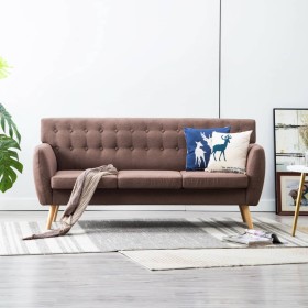 Sofá de 3 plazas tapizado de tela marrón 172x70x82 cm de , Sofás - Ref: Foro24-247126, Precio: 395,77 €, Descuento: %