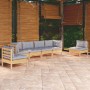 Juego de muebles de jardín 6 pzas y cojines madera maciza pino de , Conjuntos de jardín - Ref: Foro24-3096195, Precio: 441,94...