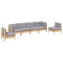 Juego de muebles de jardín 6 pzas y cojines madera maciza pino de , Conjuntos de jardín - Ref: Foro24-3096195, Precio: 441,94...
