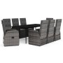 Juego de comedor de jardín 9 pzas con cojines gris de , Conjuntos de jardín - Ref: Foro24-3099502, Precio: 1,00 €, Descuento: %