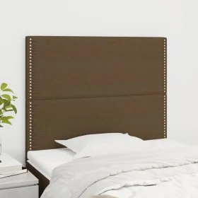 Cabeceros 2 unidades de tela marrón oscuro 80x5x78/88 cm de , Cabeceros y pies de cama - Ref: Foro24-3116169, Precio: 44,42 €...