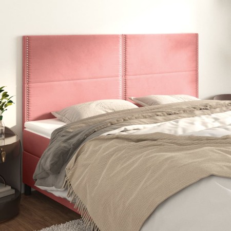 Cabeceros 4 unidades de terciopelo rosa 80x5x78/88 cm de , Cabeceros y pies de cama - Ref: Foro24-3116251, Precio: 100,43 €, ...