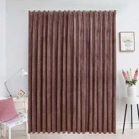 Cortina opaca con ganchos terciopelo rosa envejecido 290x245cm de vidaXL, Cortinas y visillos - Ref: Foro24-134527, Precio: 6...