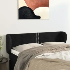 Kopfteil aus schwarzem Samt, 147 x 23 x 78/88 cm von , Kopf- und Fußteile - Ref: Foro24-3117054, Preis: 64,30 €, Rabatt: %