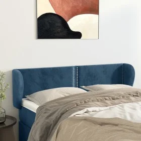 Dark blue velvet headboard 147x23x78/88 cm by , Headboards and footboards - Ref: Foro24-3117056, Price: 71,16 €, Discount: %