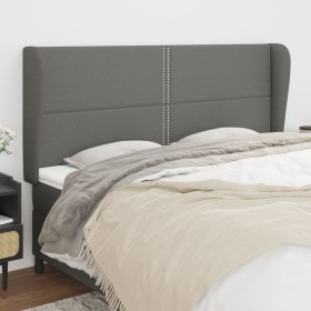 Cabecero con orejas de tela gris oscuro 163x23x118/128 cm de , Cabeceros y pies de cama - Ref: Foro24-3117823, Precio: 110,98...