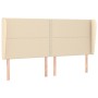 Cabecero con orejas de tela color crema 183x23x118/128 cm de , Cabeceros y pies de cama - Ref: Foro24-3117835, Precio: 127,27...