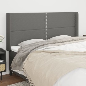 Cabecero con orejas de tela gris oscuro 163x16x118/128 cm de , Cabeceros y pies de cama - Ref: Foro24-3119447, Precio: 107,80...