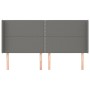 Cabecero con orejas de tela gris oscuro 163x16x118/128 cm de , Cabeceros y pies de cama - Ref: Foro24-3119447, Precio: 107,80...