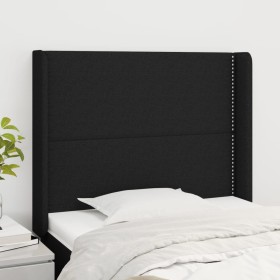 Cabecero con orejas de tela negro 103x16x118/128 cm de , Cabeceros y pies de cama - Ref: Foro24-3119432, Precio: 65,96 €, Des...